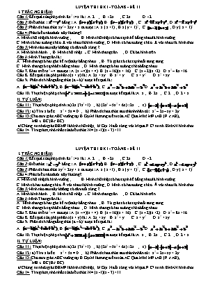 Đề luyện thi học kì I môn Toán Lớp 8 - Đề 11